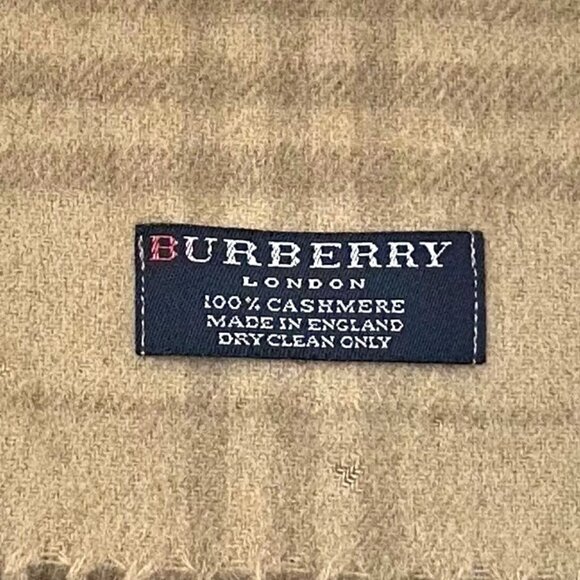 Burberry London Vintage Cashmere Tan Plaid Scarf - Picture 5 of 9